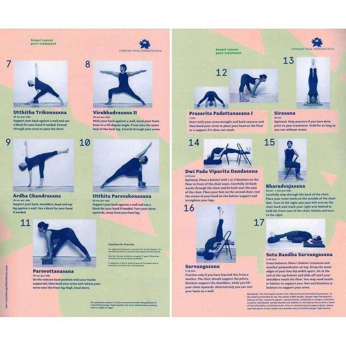 Iyengar Yoga Therapeutics Breast Cancer Post Treatment Chart II