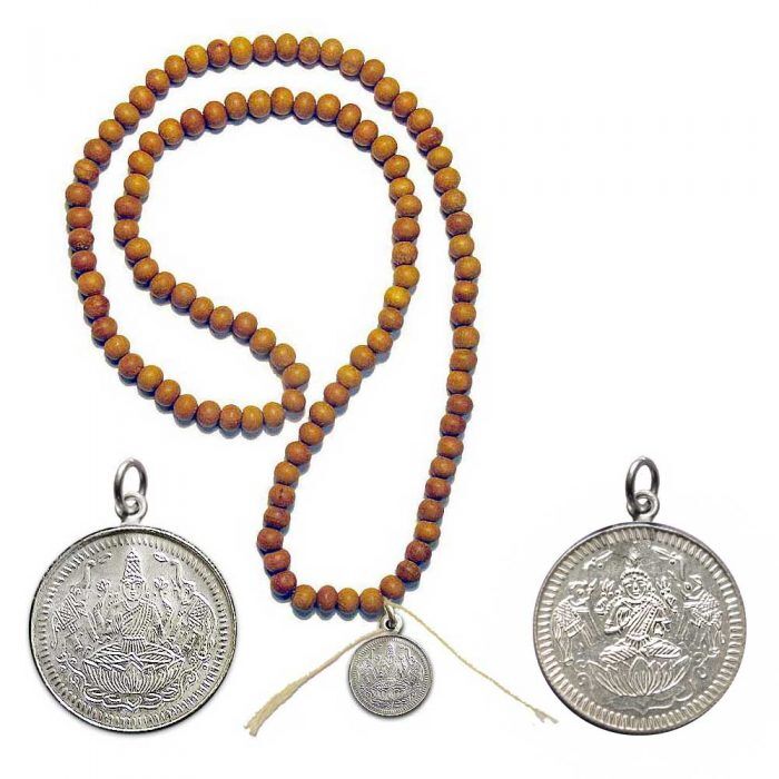 Sandalwood Mala with Lakshmi or Hanuman Charm