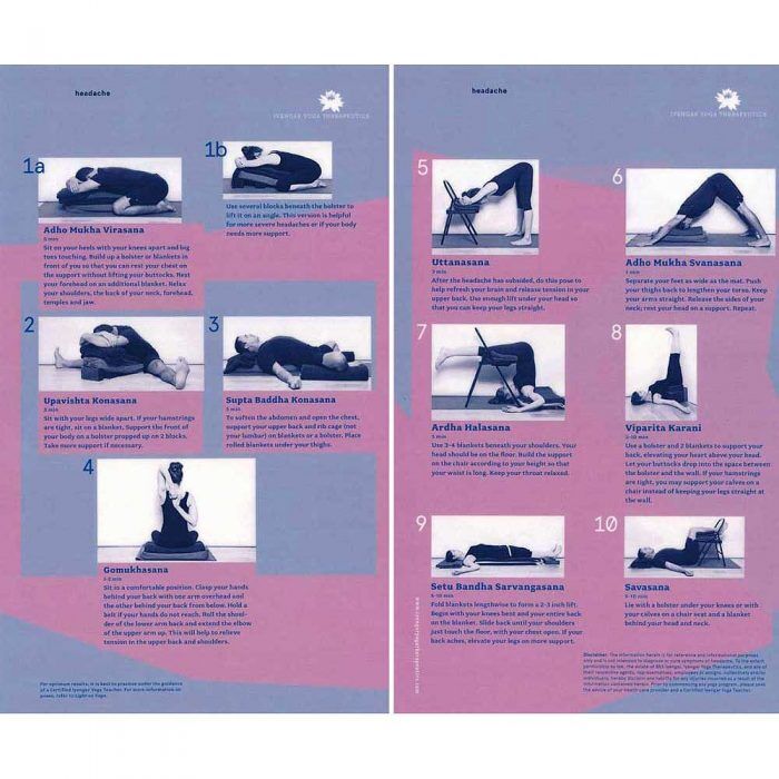 Iyengar Yoga Therapeutics Headache Chart